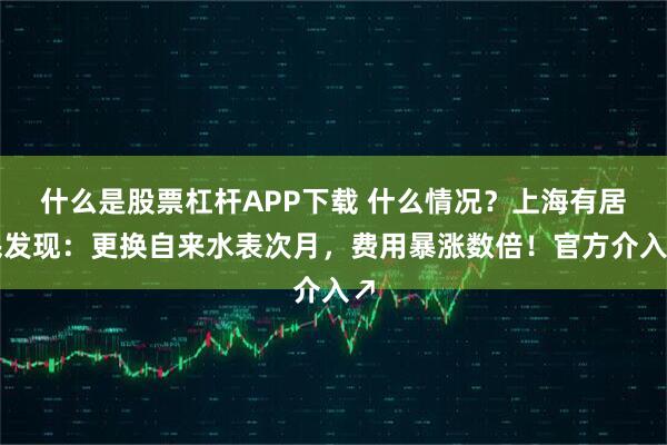 什么是股票杠杆APP下载 什么情况?上海有居民发现:更换自来水表次月,费用暴涨数倍!官方介入↗